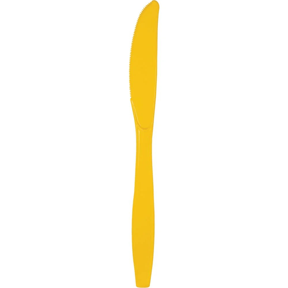 School Bus Yellow Premium Plastic Knives | 24ct