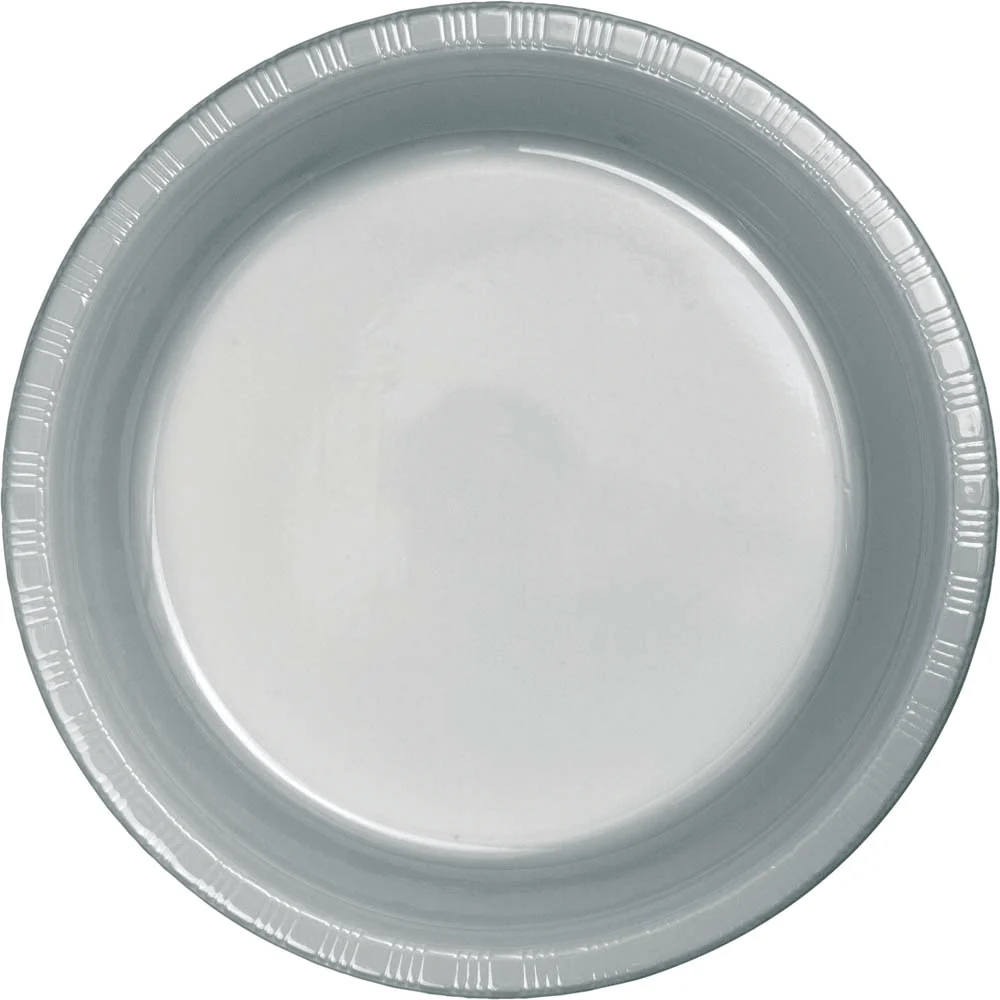 Shimmering Silver Premium Plastic Banquet Plates 20 | ct