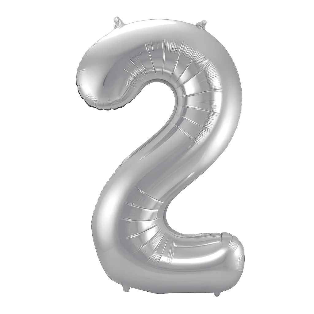 Silver Jumbo Number Balloons 34" - Image 3