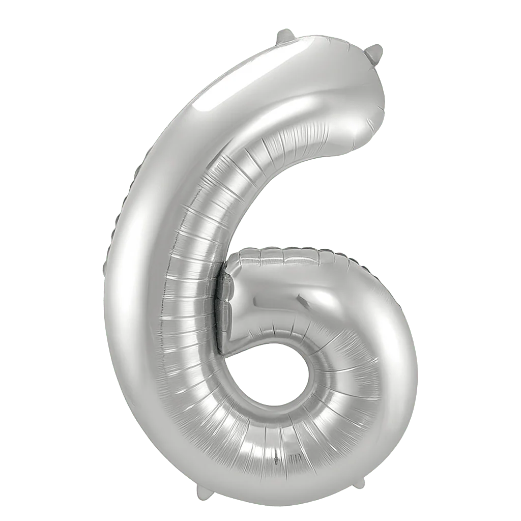 Silver Jumbo Number Balloons 34" - Image 7