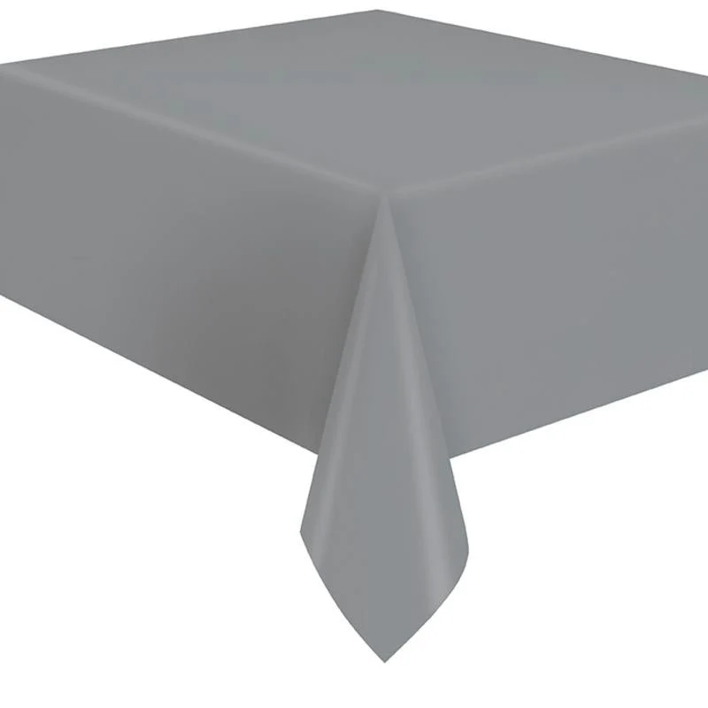 Silver Plastic Table Skirt | 1ct