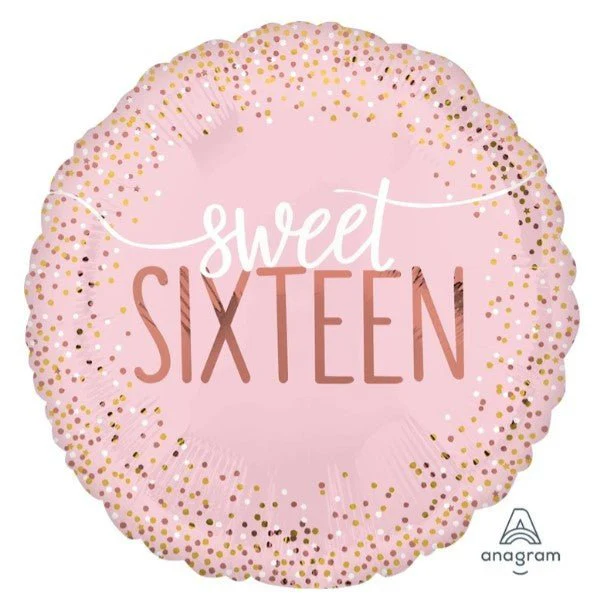 Sixteen Blush Mylar Balloon 18" | 1ct