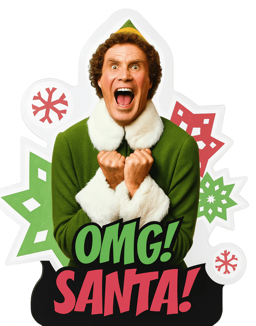 Christmas Buddy The Elf Supershape Mylar Balloon 25" x 28" | 1ct