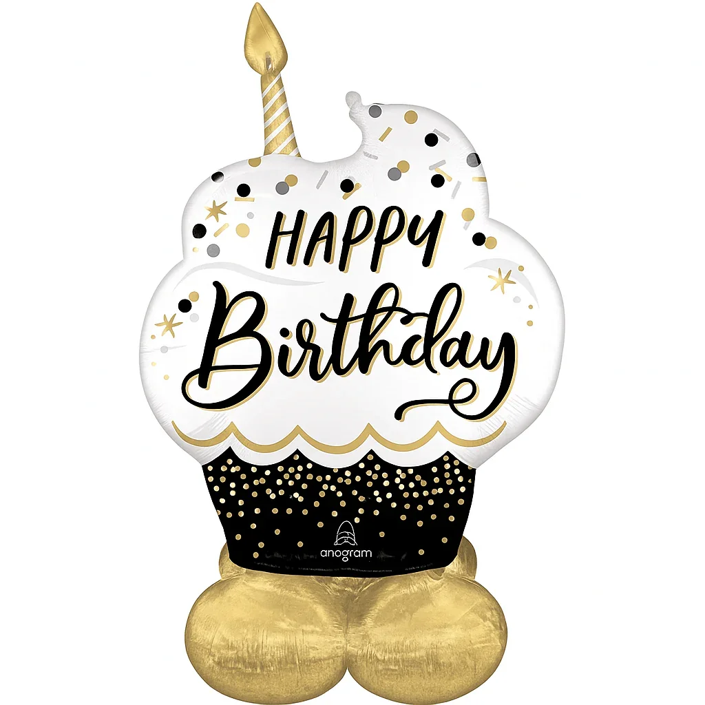 Happy Birthday Wishes Cupcake Airloonz 34"x52" | 1ct