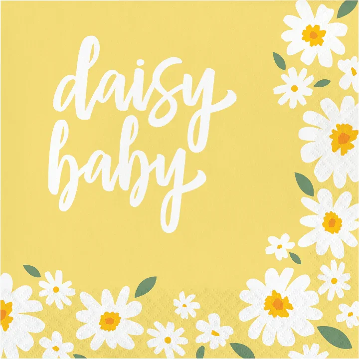 Sweet Daisy Baby Paper Lunch Napkins | 16 ct