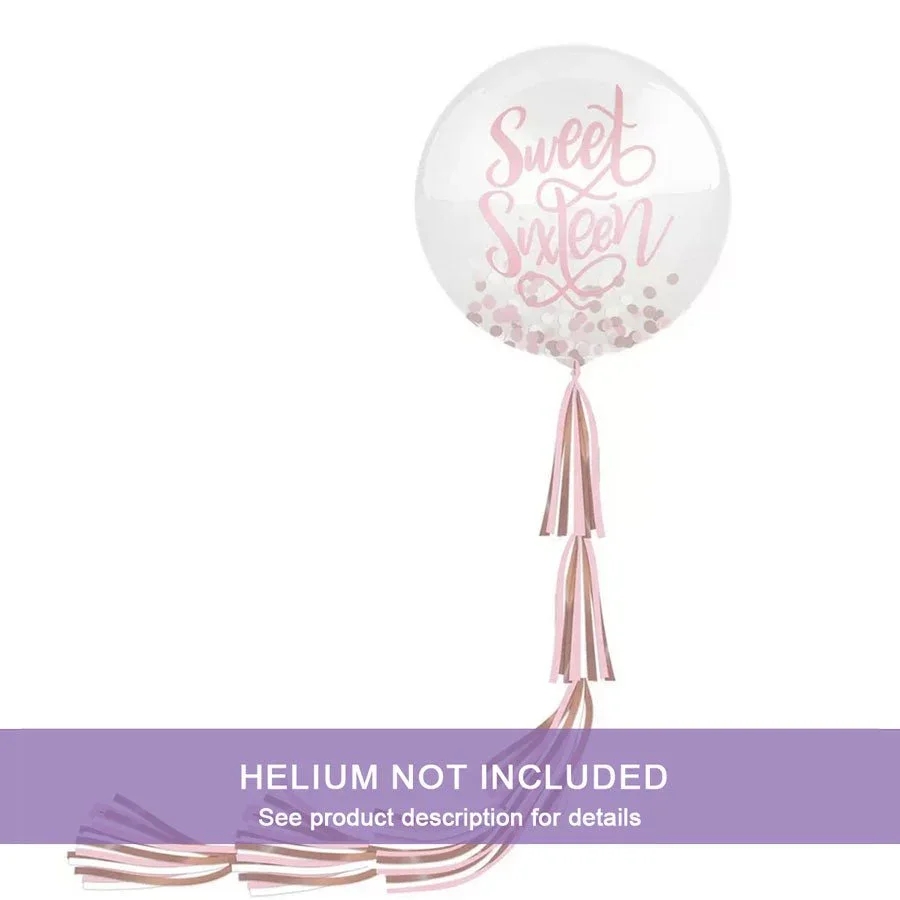 Sweet Sixteen Balloon w/ Tail 24" | 2 ct