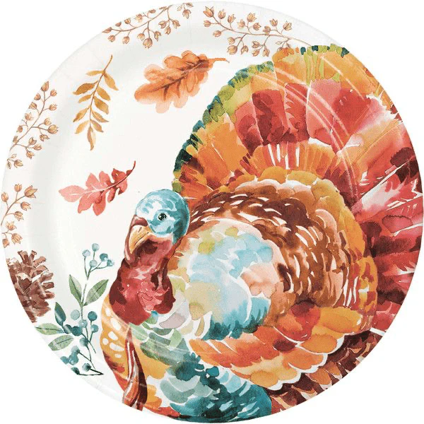 Tasteful Turkey - 9" Luncheon Plate 8 Ct