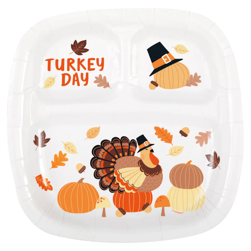 Turkey Day Divided Plates | 1ct
