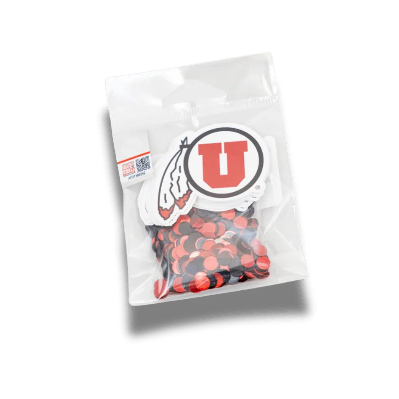 U of U U Feather Black-Red Deco-Fetti 2" | 24 ct