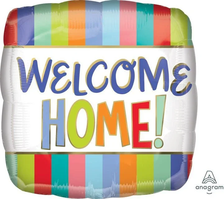Welcome Home Stripes Mylar Balloon, 18" | 1ct