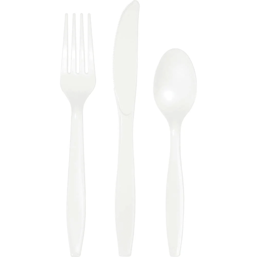 White Assorted Premium Plastic Cutlery | 24ct
