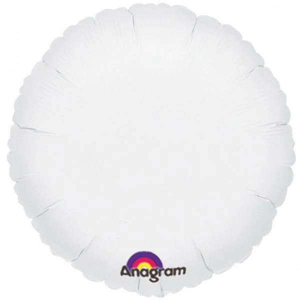 White Round Mylar Balloon, 18'' | 1 ct