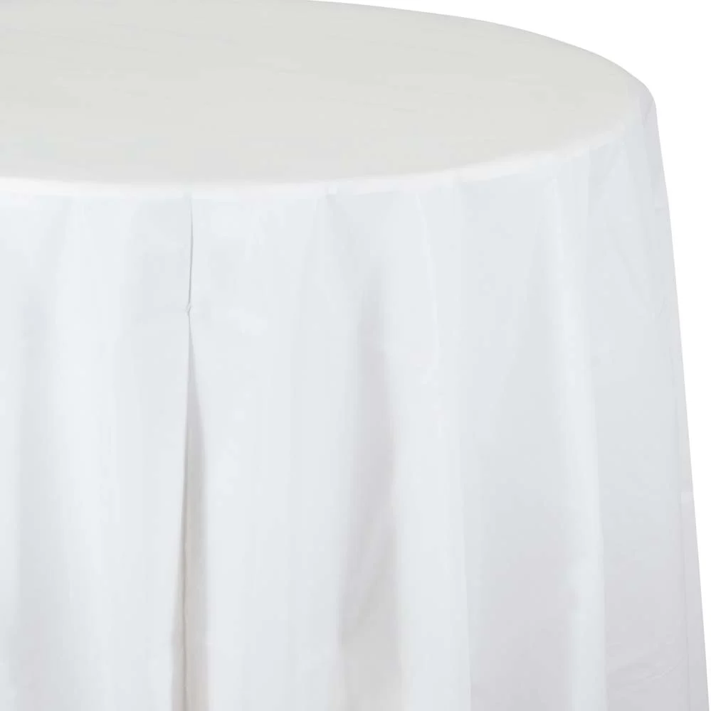 White Octy Round Tablecover