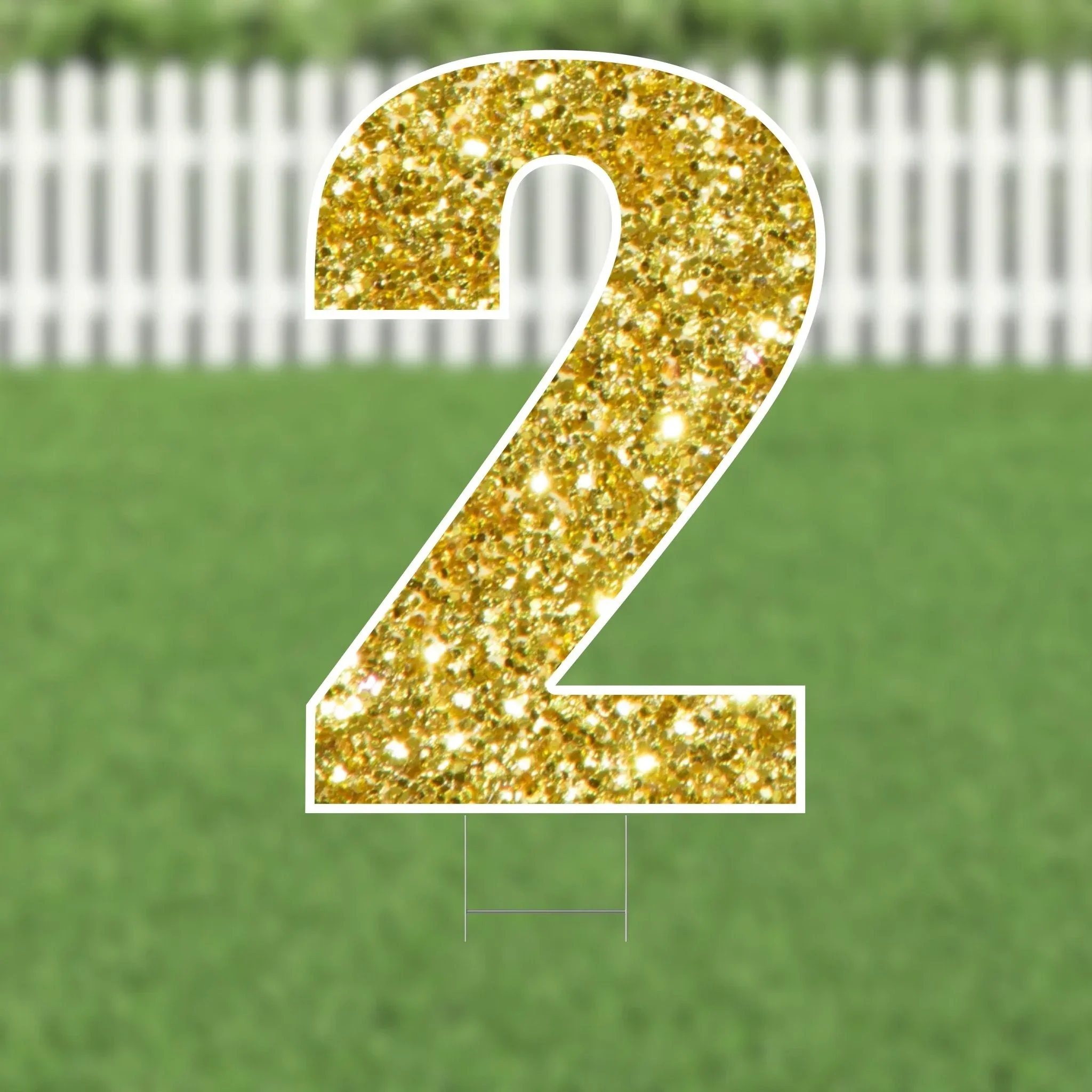Yard Card Gold Number/Symbol 21.5" | 1ct - Image 2