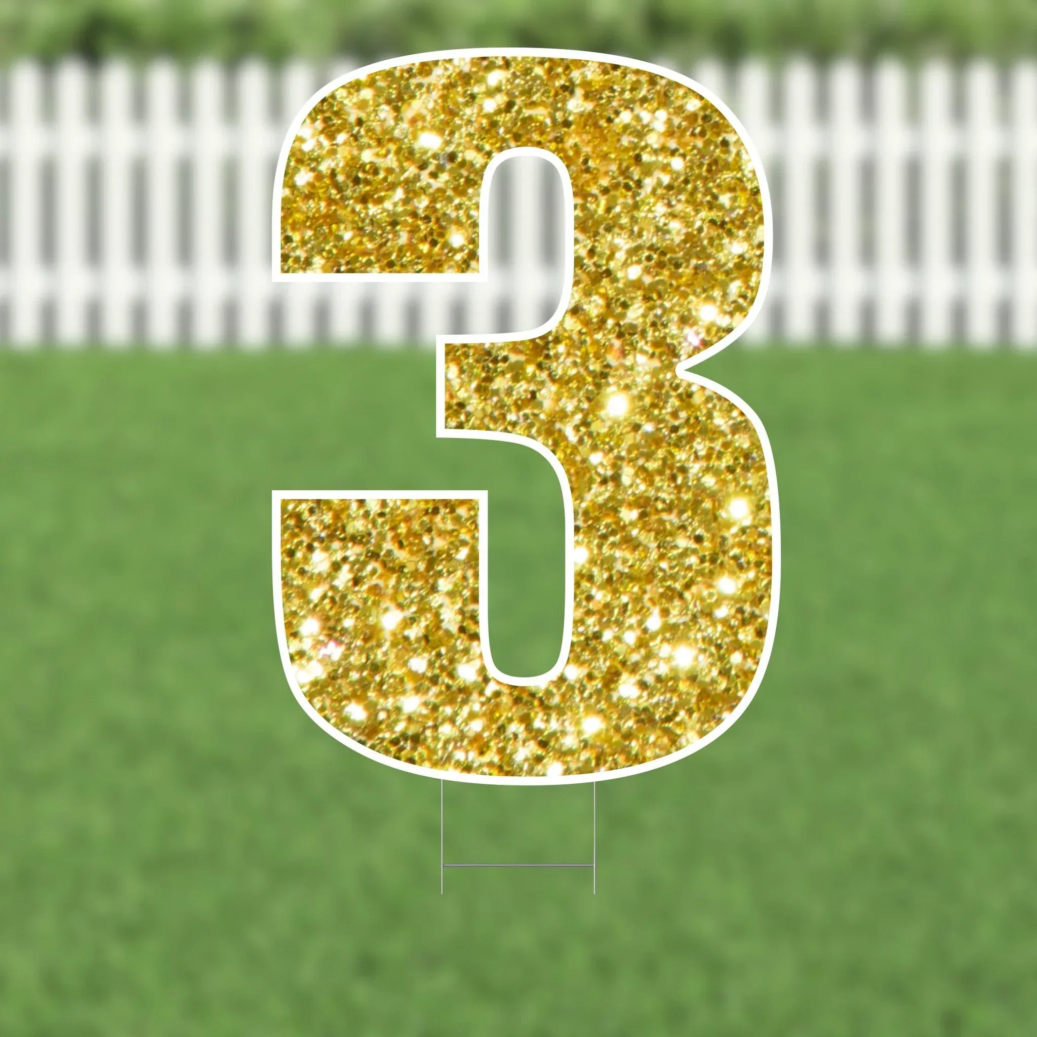 Yard Card Gold Number/Symbol 21.5" | 1ct - Image 3
